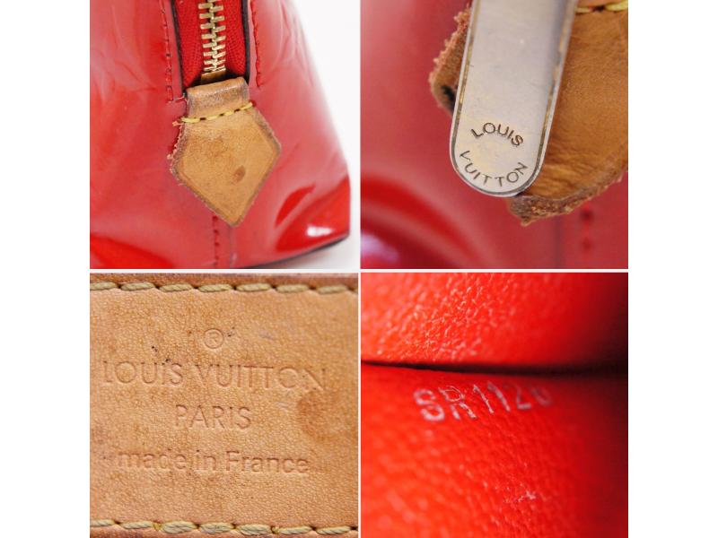Authentic Pre-Owned Louis Vuitton Vernis Pomme D'amour Red Cosmetic Pouch Bag M91496 - Vintage Luxury Makeup Bag for Women, Perfect for Travel & Evening Events