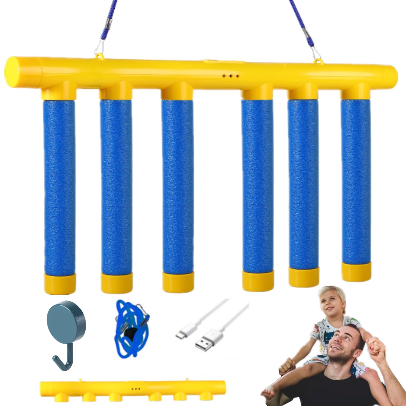 **Reflex Challenge Game - 2025 New Drop Stick Game for Adults & Kids - Hand-Eye Coordination Toy with 3 Adjustable Speeds (Blue) - Fun Family Party & Indoor Activity Game**