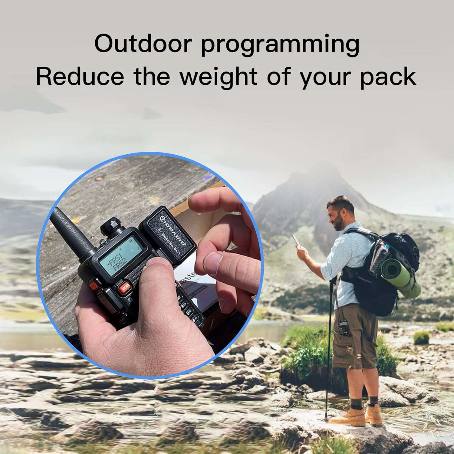 BL-1 Ham Radio Handheld Wireless Programmer for Baofeng UV-5R & Multi-Band Radios | 2-Way Radio Programming Tool for Amateur & Emergency Communication | Perfect for Field Operations, Hiking & Disaster Preparedness