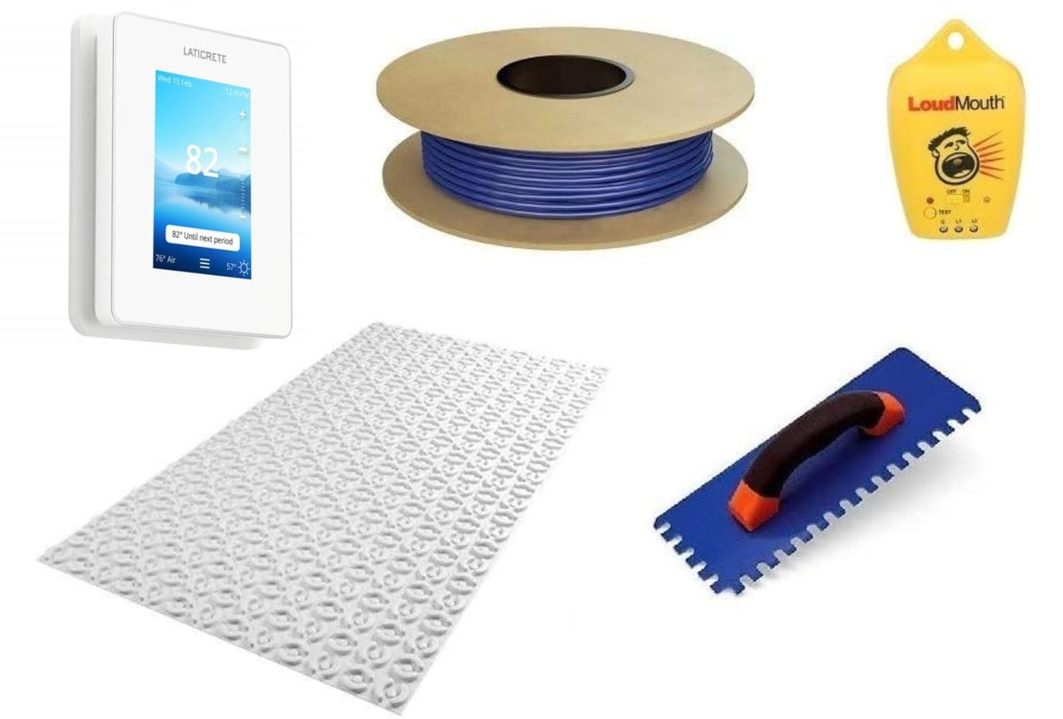 Laticrete Performance Floor Heating Kit - 250 Sq Ft with Smart LCD WiFi Thermostat, Heating Mat & 240V Cable | Safe Installation Tools for Bathroom, Kitchen & Basement Floor Warming