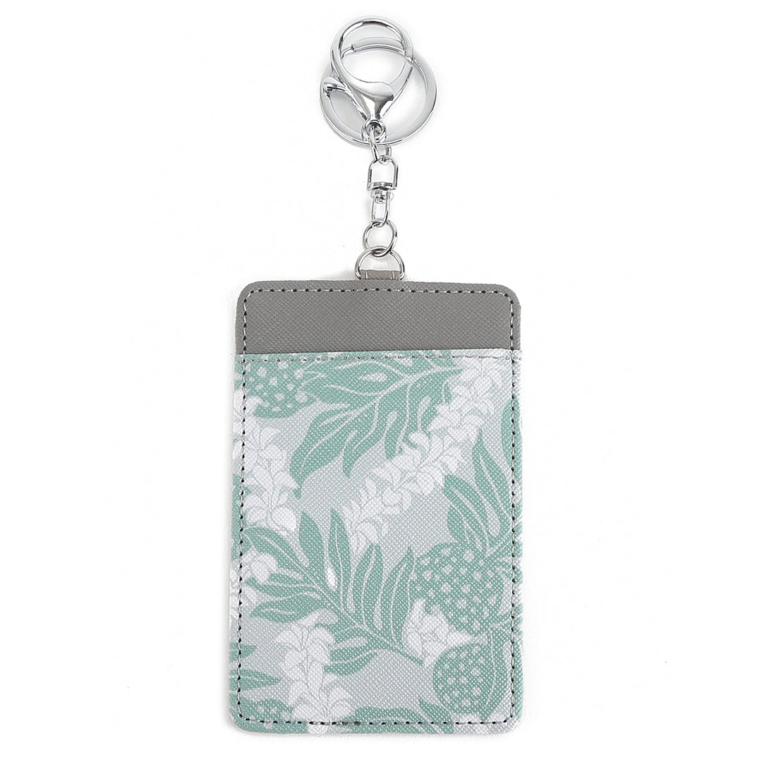 April Ulu Lei Grey Card Holder - Slim RFID Blocking Wallet for Credit Cards & ID - Perfect for Travel, Work, and Everyday Use