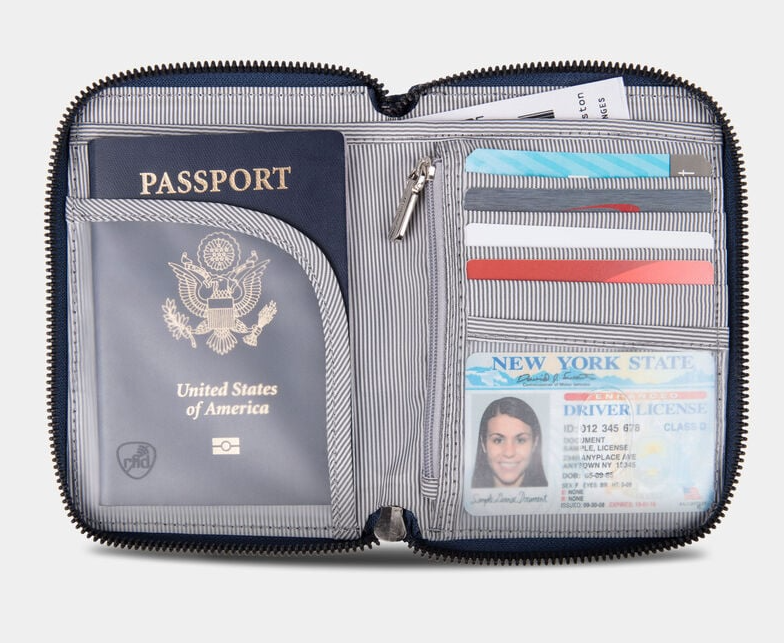 Travelon RFID Blocking Passport Zip Wallet - Secure Travel Organizer for Passport, Credit Cards & Cash | Perfect for International Trips & Airport Security
