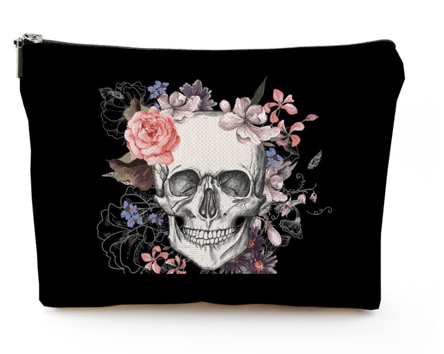 Skull with Pink Flowers