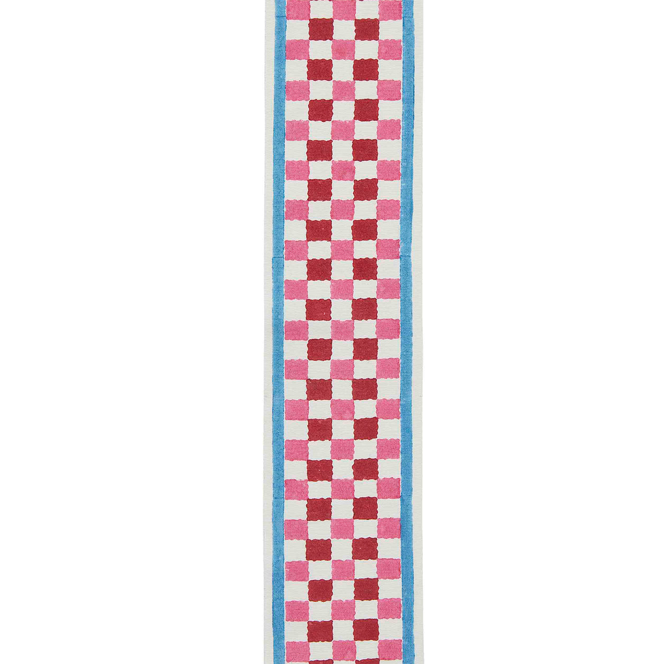 Trim Chequer Block Printed Cotton Fabric - Red & Pink Sample for DIY Crafts, Quilting, and Home Decor