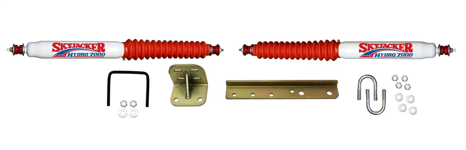 Skyjacker 7200 Steering Stabilizer Dual Kit - Heavy Duty Shock Absorber for Off-Road Trucks & Jeeps - Improves Handling on Rough Terrain & High-Speed Driving