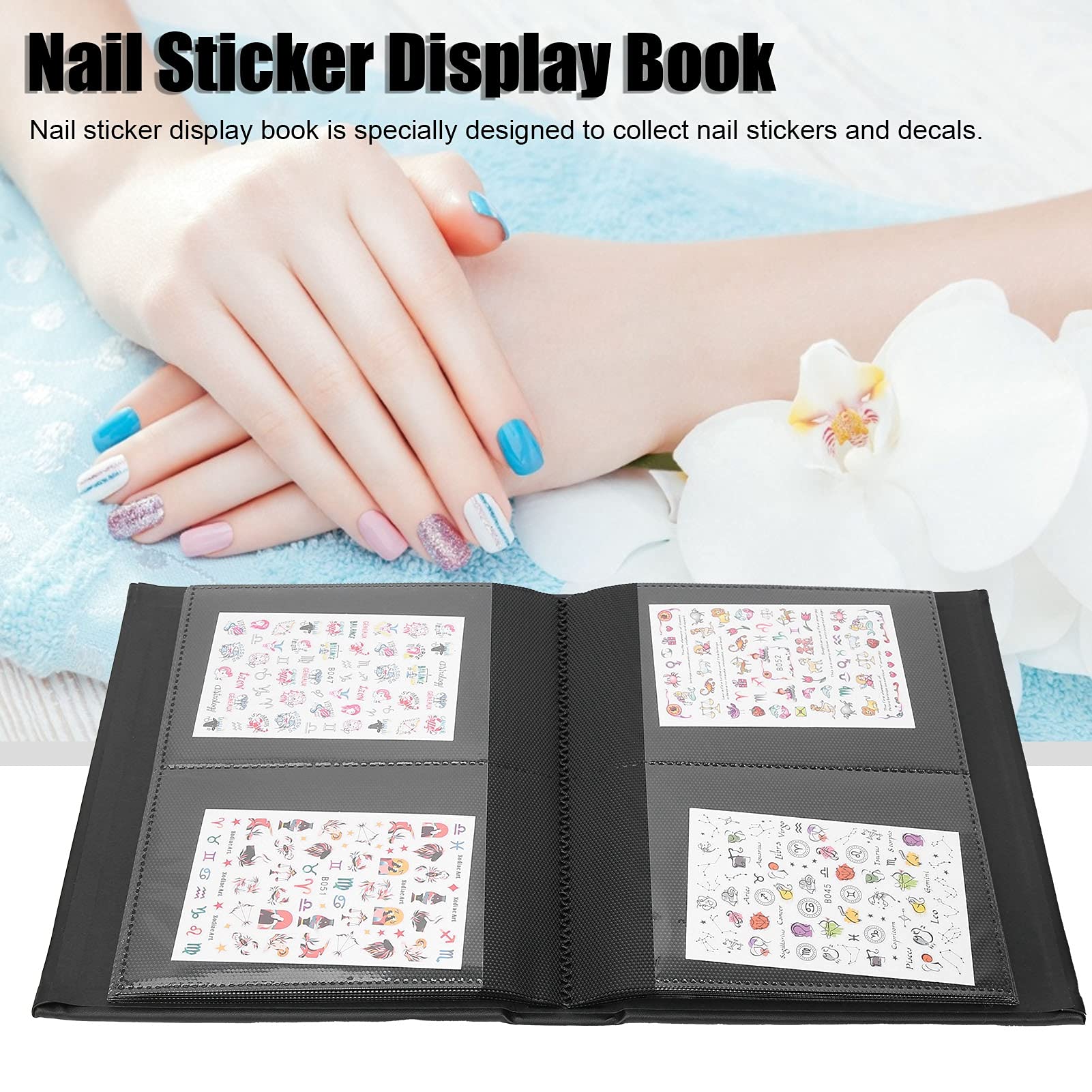 Premium Nail Sticker Display Book - Durable Nail Art Sticker Storage Album for DIY Nail Decals Collection | Organize & Showcase Your Nail Art Designs at Home or Salon