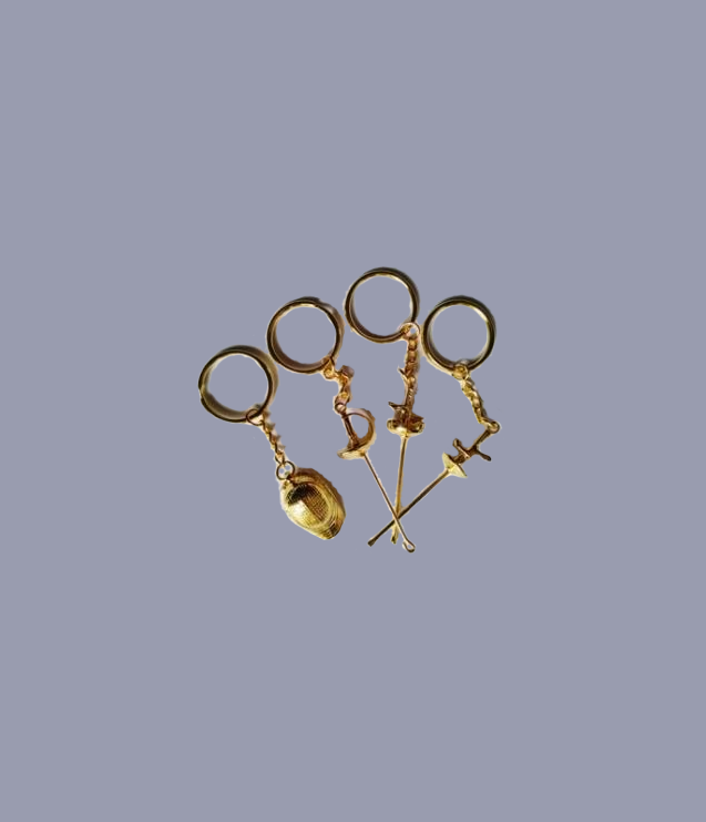 WFS Fencing Keychain - Durable Metal Key Ring for Sports Enthusiasts | Perfect for Fencers, Coaches & Athletes | Gym Bag Accessory & Gift Idea