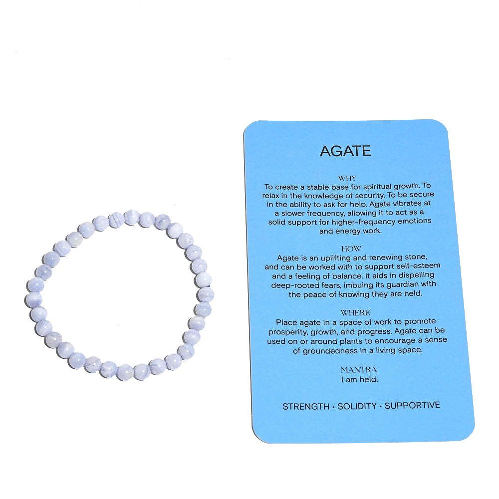 Blue Lace Agate Bracelet for Women - Natural Stone Healing Crystal Jewelry for Stress Relief & Positive Energy - Perfect for Meditation, Yoga & Spiritual Gifts
