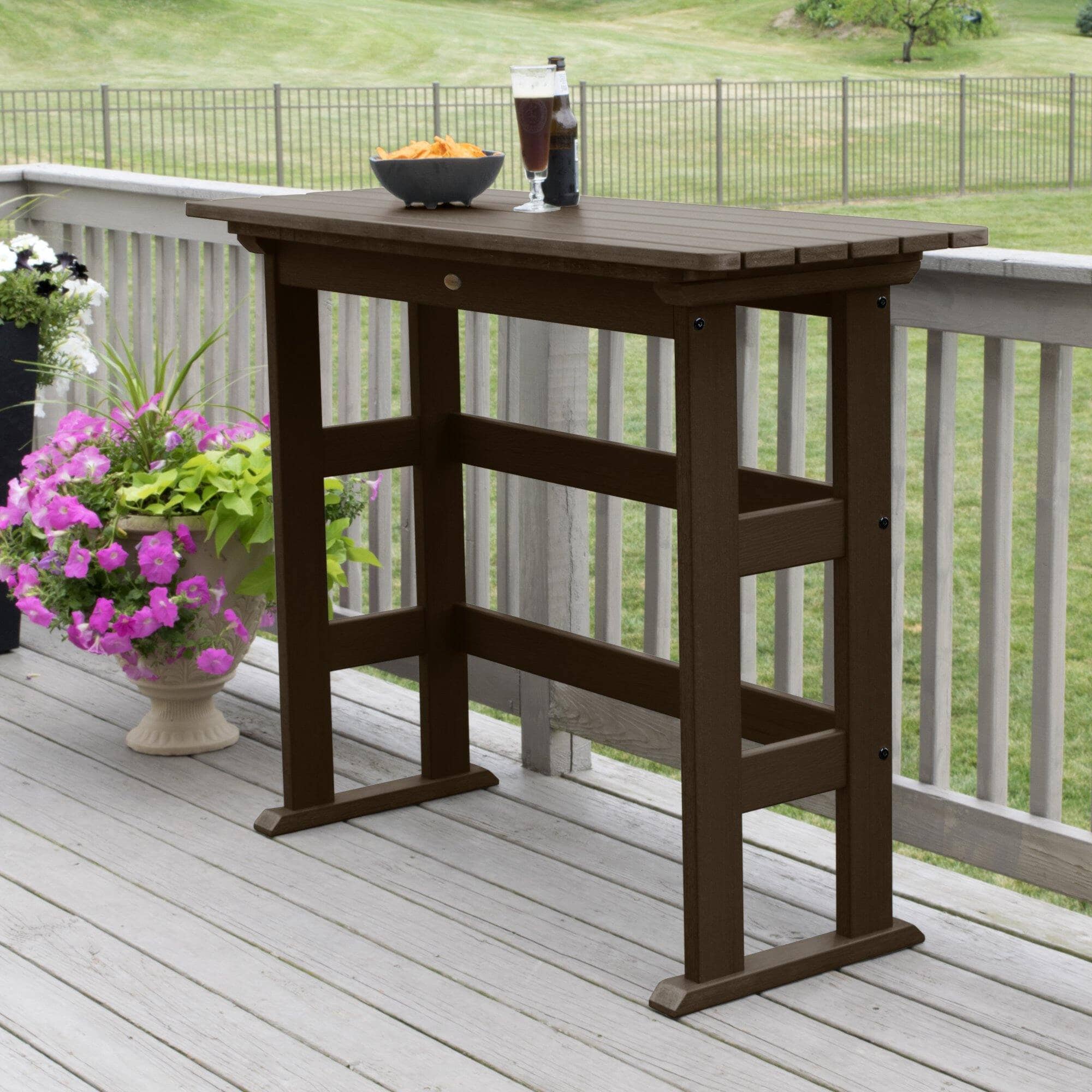 Refurbished Lehigh Bar Height Balcony Table - Outdoor Bistro Set for Patio, Deck & Small Spaces - Perfect for Coffee, Dining & Relaxing