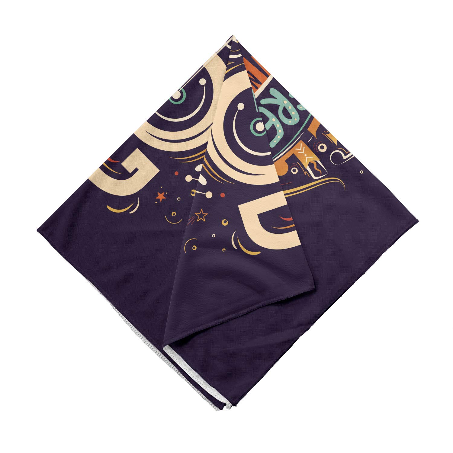 Ambesonne Mustache Bandana - Unisex Head & Neck Scarf for Biking, Motorcycle, Cycling - Stylish Human Face Design for Men & Women