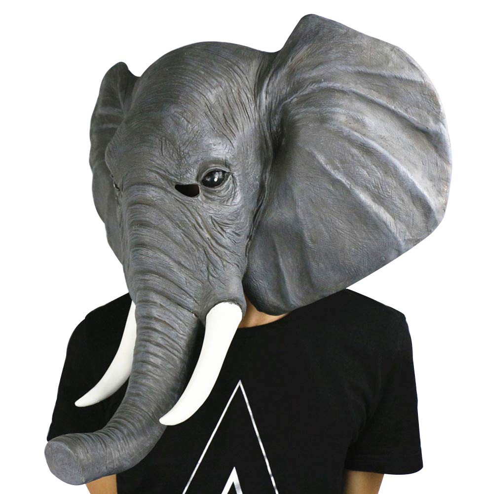 Gmasking Realistic Elephant Head Mask - Upgraded Version for Halloween Costume, Cosplay, Party Decorations & Photo Props - Perfect for Halloween Parties, Cosplay Events & Themed Decorations
