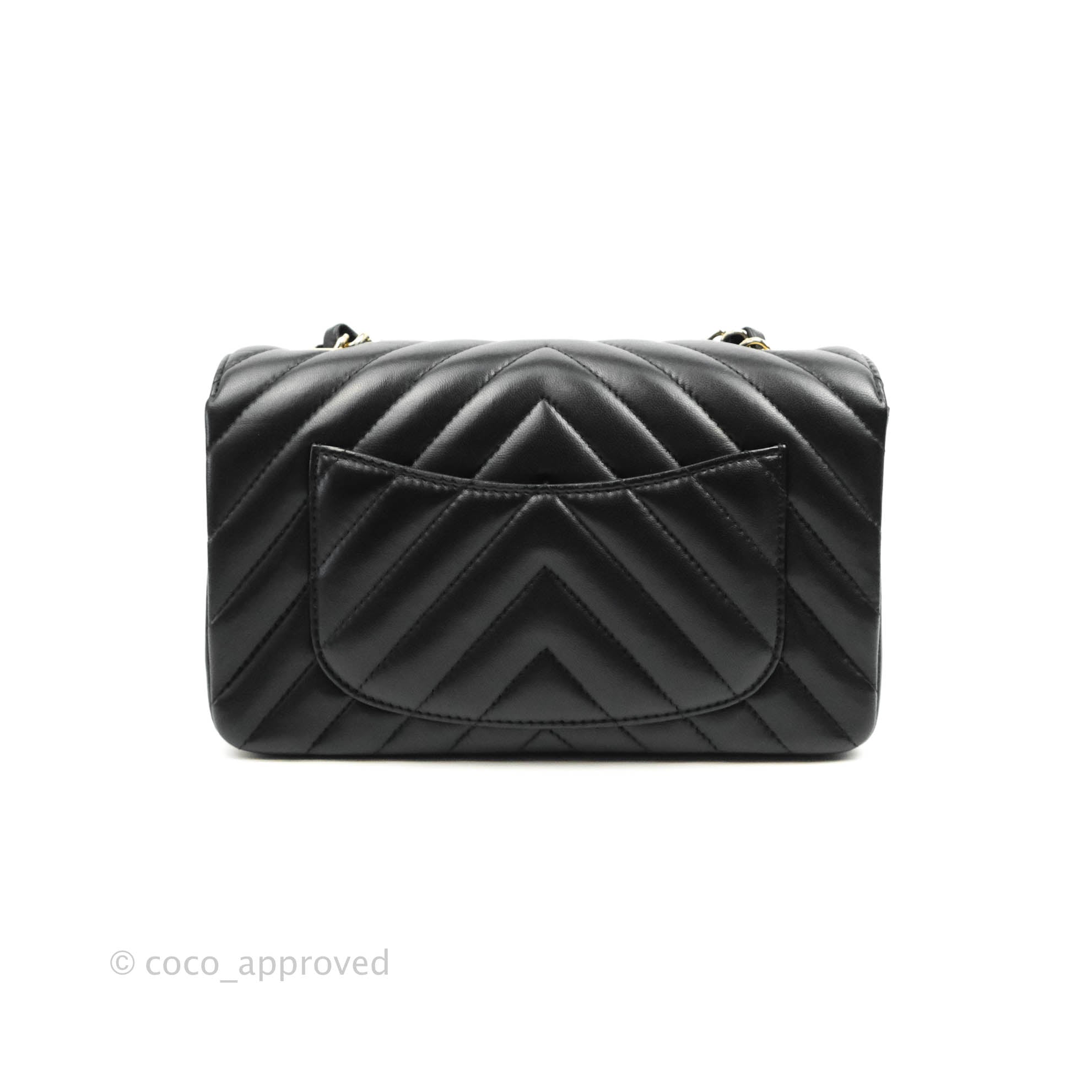 Chanel Chevron Mini Rectangular Flap Bag in Black Lambskin with Gold Hardware - Luxury Crossbody Purse for Women, Perfect for Evening Events & Date Nights