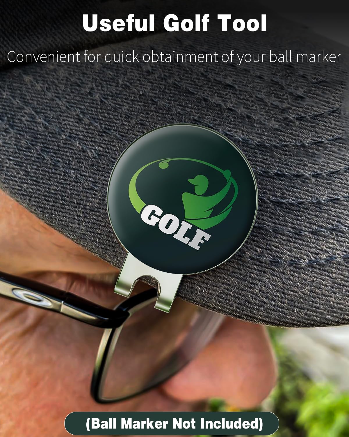 **Premium Magnetic Golf Ball Marker Holder - Nickel-Plated Alloy Clip for Hats, Caps, Visors, Belts & Bags | Secure & Stylish Golf Accessory (Ball Marker Not Included) | Perfect for Golfers, Tournaments & Practice**