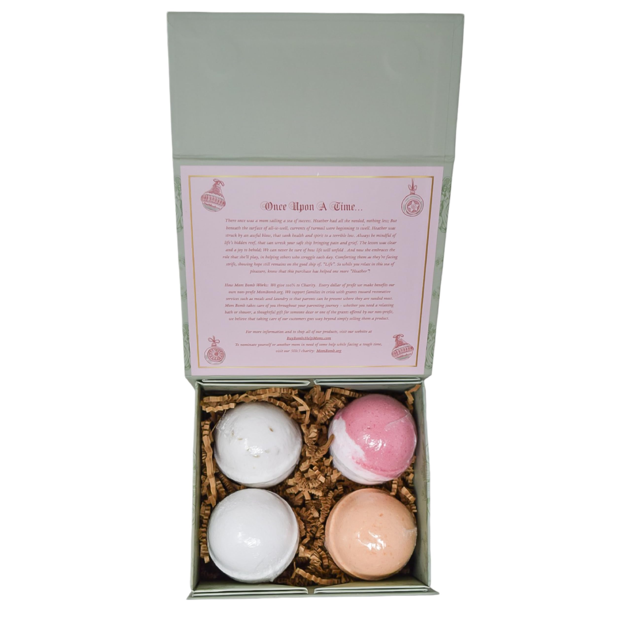 Mom Bomb Bath Bomb Gift Set - 4 Luxury USA-Made Bath Bombs (Candy Cane, Sparkling Snow, Christmas Cookie & Holiday Spice) | Plant-Based Aromatherapy for Relaxation & Self-Care | Perfect Spa Gift for Women, Mothers Day & Holiday Season