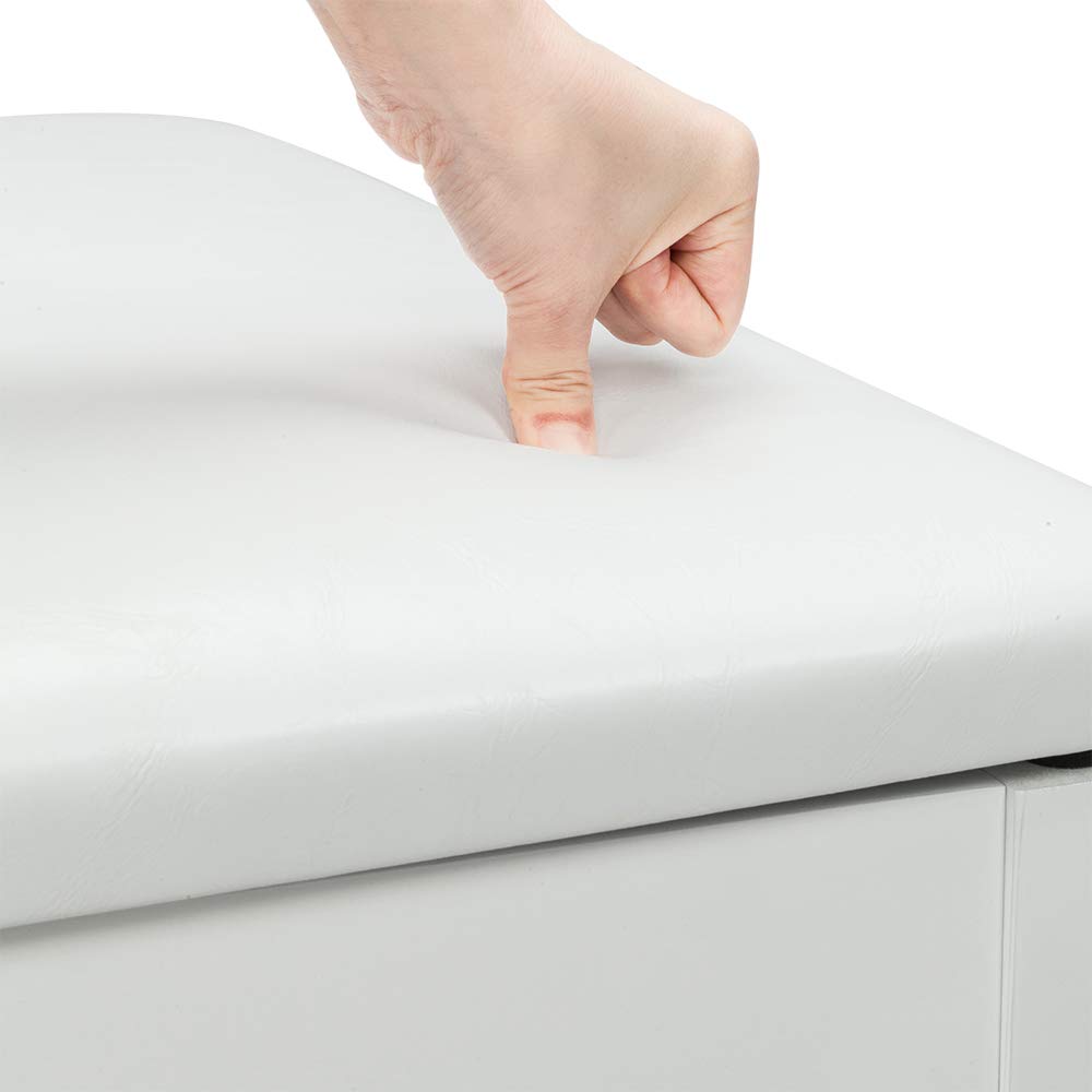 Bonnlo White Duet Piano Bench - Wooden Keyboard Bench with Storage & Padded Cushion - Perfect for Home, Studio, and Music Classrooms