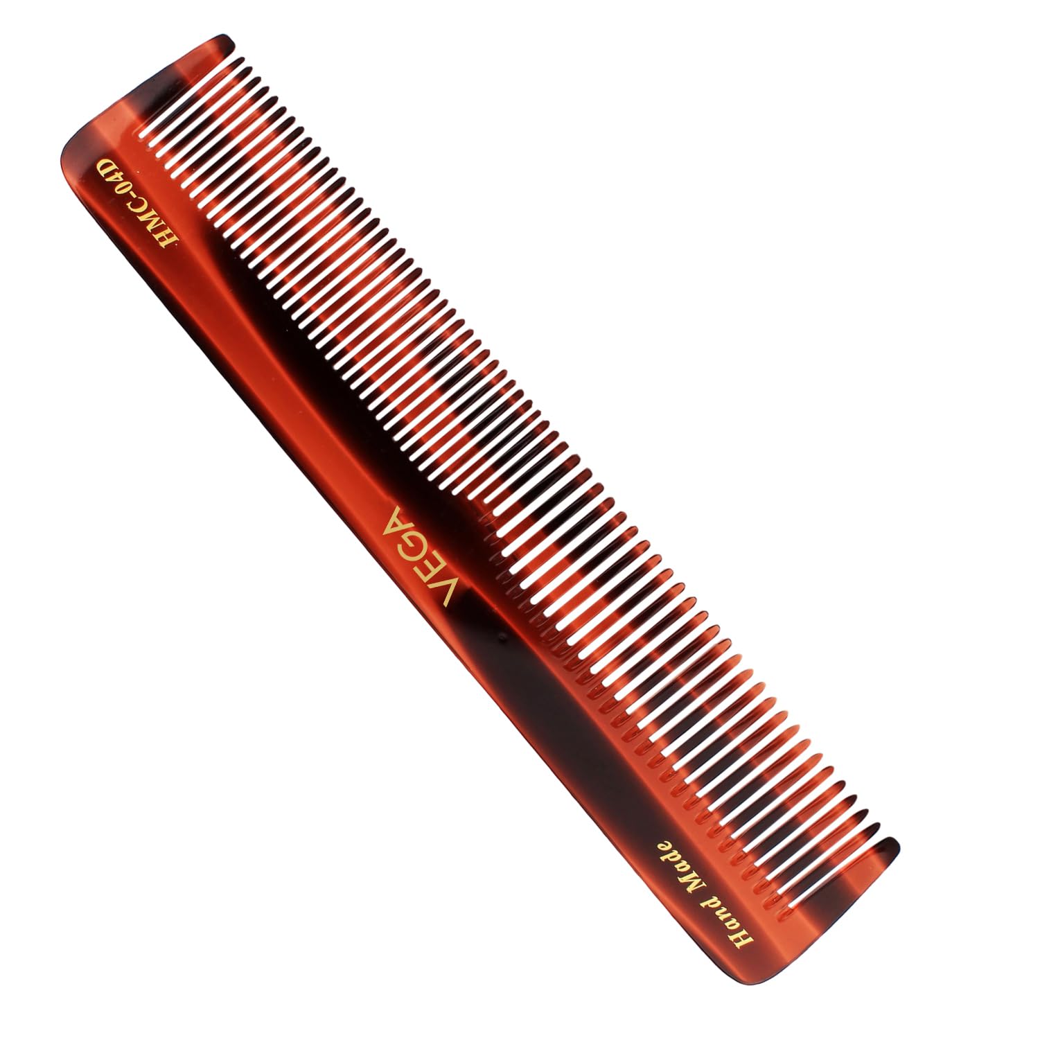 Vega Tortoise Shell Wide Tooth Hair Comb for Men & Women - Handmade Dressing Comb with Graduated Teeth for Detangling & Styling - India's No.1 Hair Comb Brand (HMC-04D) - Perfect for Salon, Home & Travel Use
