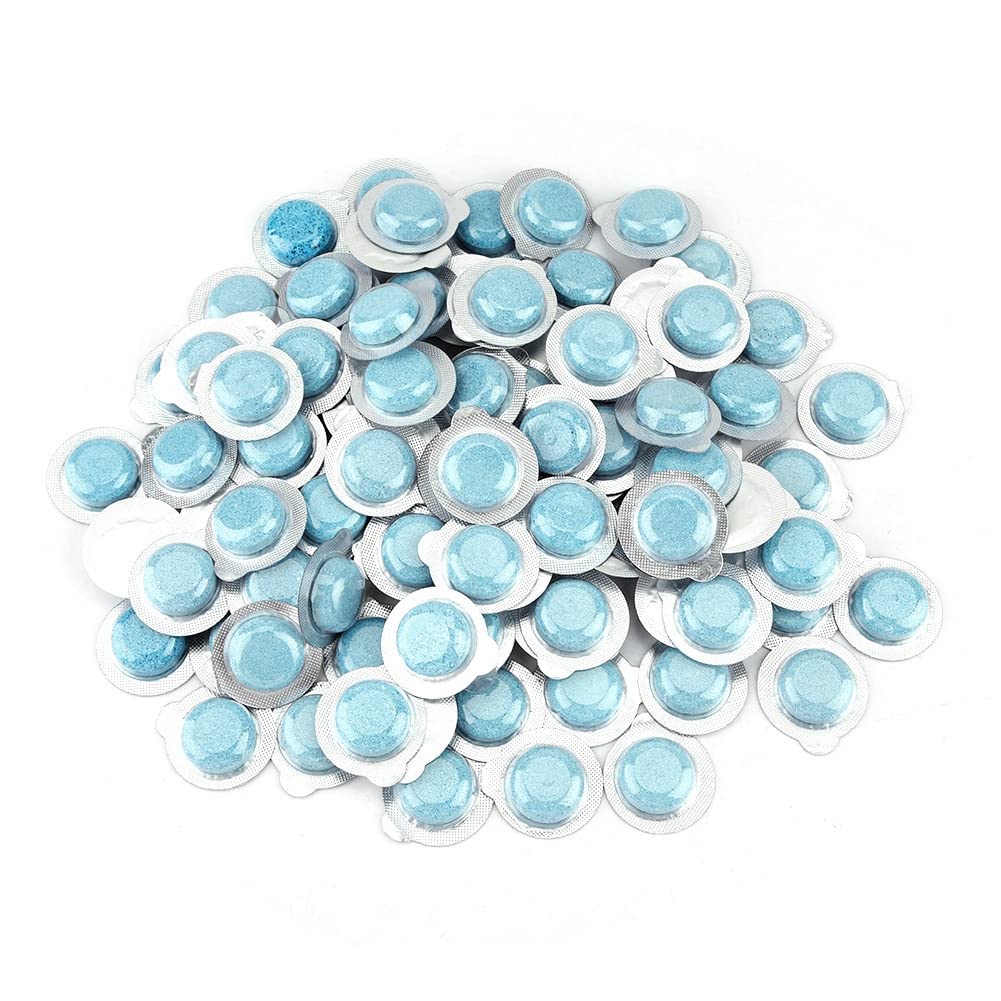 Ymiko Windshield Washer Tablets - 100pcs Effervescent Cleaning Tablets for Car Glass, Windscreen Wiper & Kitchen Windows | Fast-Dissolving, Streak-Free Shine | Perfect for Road Trips, Winter Driving & Household Cleaning