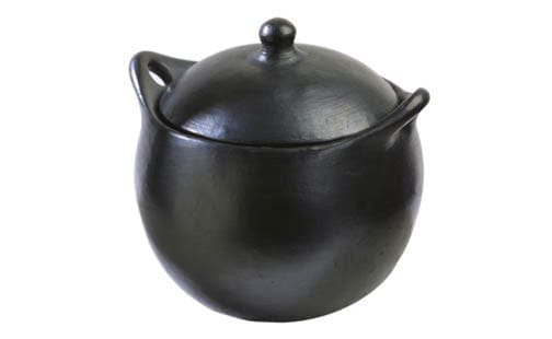 Authentic Chamba Gourmet 4-Piece Black Clay Cookware Set - Handmade in Colombia for Soups, Stews, Roasts - Stovetop & Oven Safe - Perfect for Home Cooking, Gifts & Traditional Colombian Cuisine