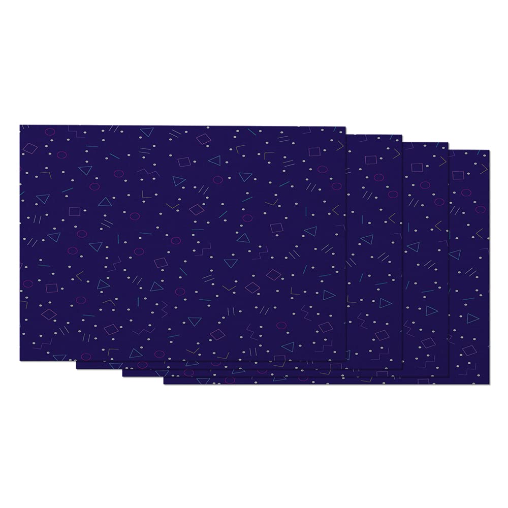 AOYEGO 4-Piece Geometric Placemats Set - Triangle, Circle & Dot Patterns - 12x18 Inch Cotton Linen Table Mats for Dining - Memphis Style Home Decor - Perfect for Modern Kitchens, Dinner Parties & Stylish Table Settings