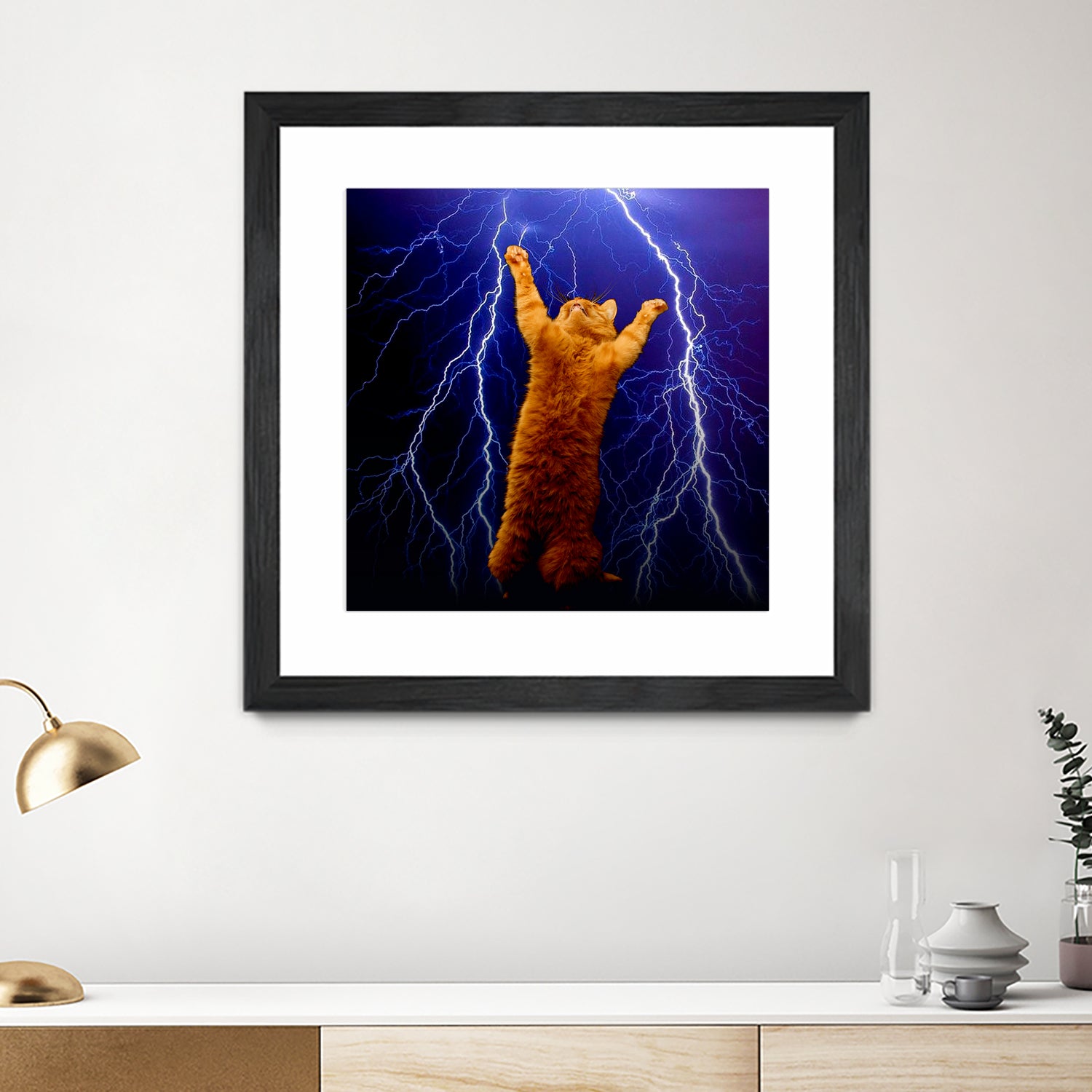 Cat Thunder Space Galaxy Print T-Shirt - Unique Cosmic Universe Design for Men & Women - Perfect for Casual Wear, Cosplay, and Astronomy Enthusiasts