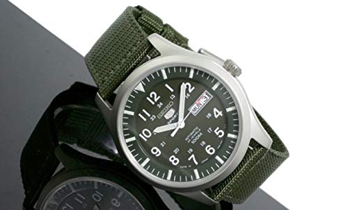 SEIKO 5 Automatic Men's Watch SNZG09J1 - Japanese Import - Military Style Stainless Steel Watch with Date Window - Perfect for Everyday Wear, Outdoor Adventures & Business Casual Outfits