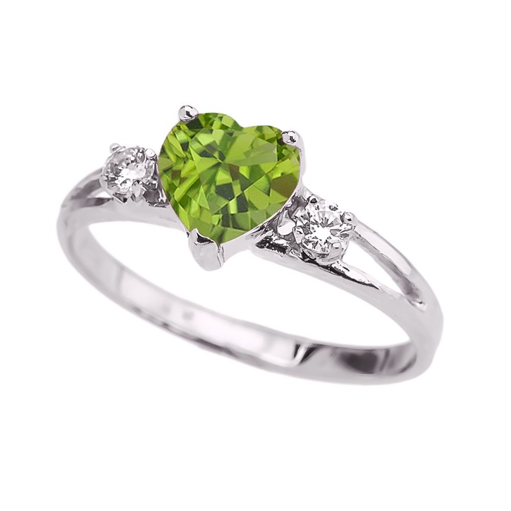 10k White Gold August Birthstone Heart Ring with White Topaz - Promise & Proposal Ring for Her, Perfect for Anniversaries, Engagements & Special Occasions