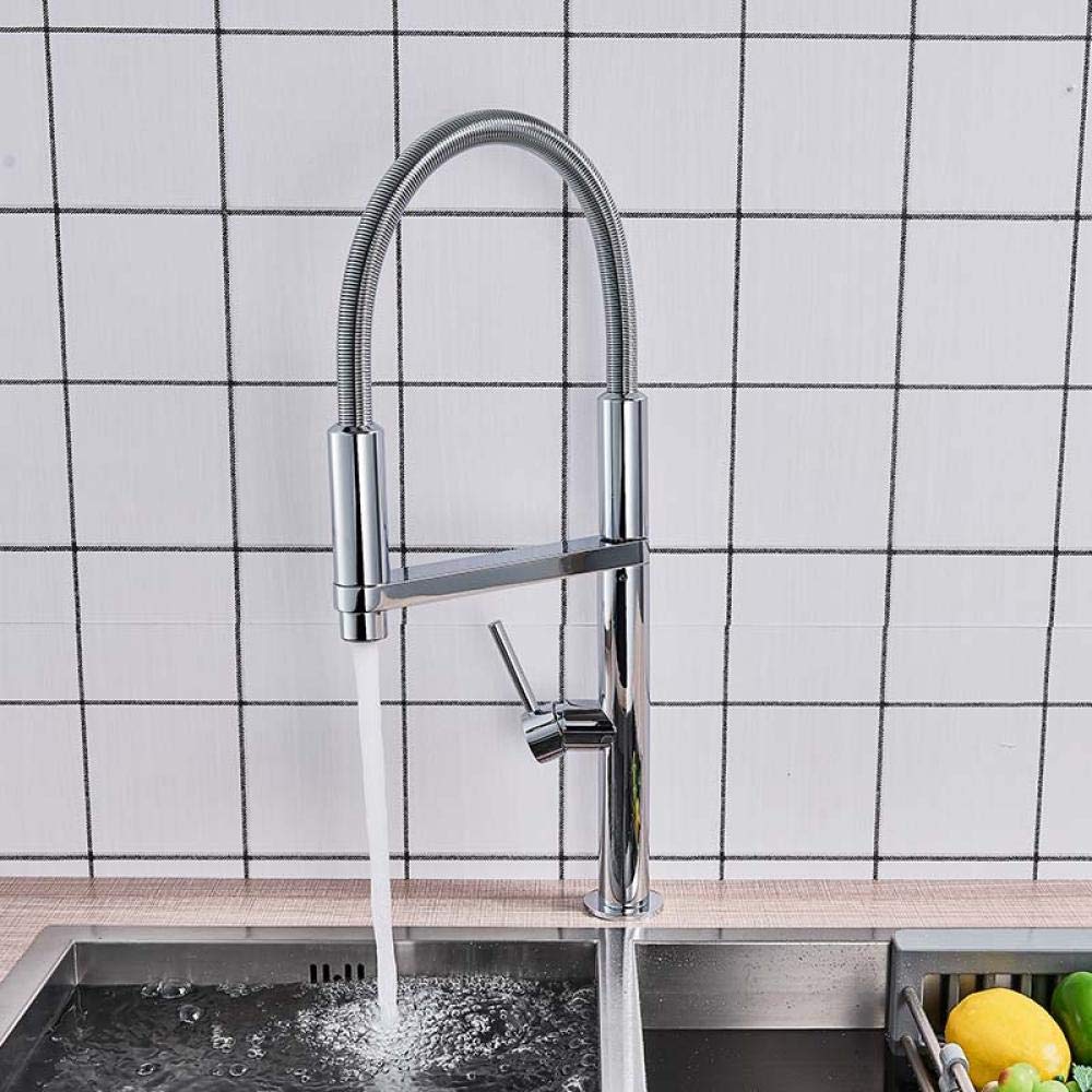 Stainless Steel Pull Out Kitchen Faucet with 360° Swivel Spout - Lead-Free Deck Mounted Water Mixer Tap for Modern Home Kitchen Sink (Perfect for Washing Dishes, Filling Pots & Cleaning Vegetables)