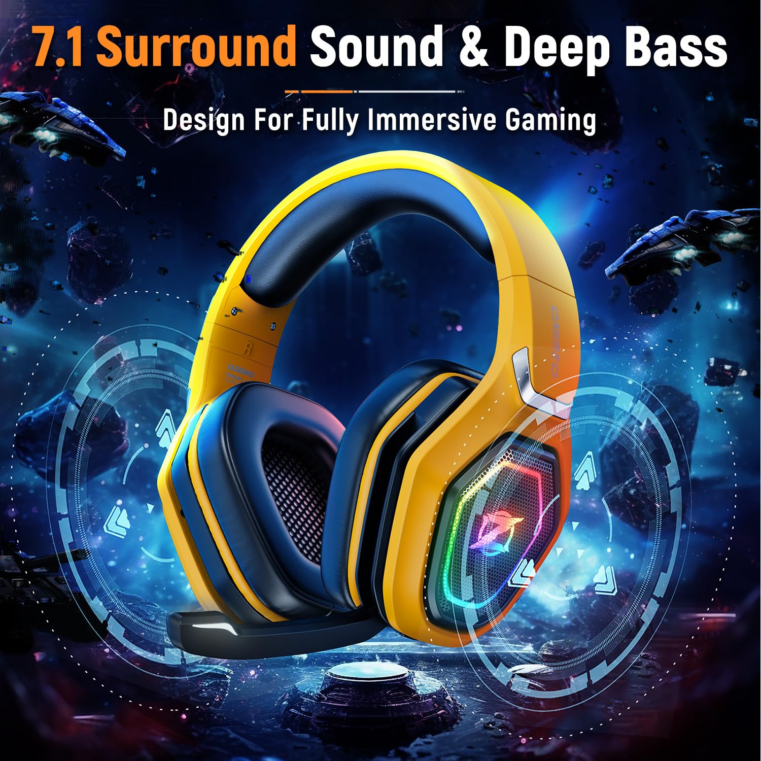 Wireless Gaming Headset for PC, PS5, PS4, Switch, Laptop & Mobile - Bluetooth Headphones with Flip Mic, 30-Hour Battery, Lossless Audio via USB-A/USB-C - Perfect for Gaming, Streaming & Remote Work