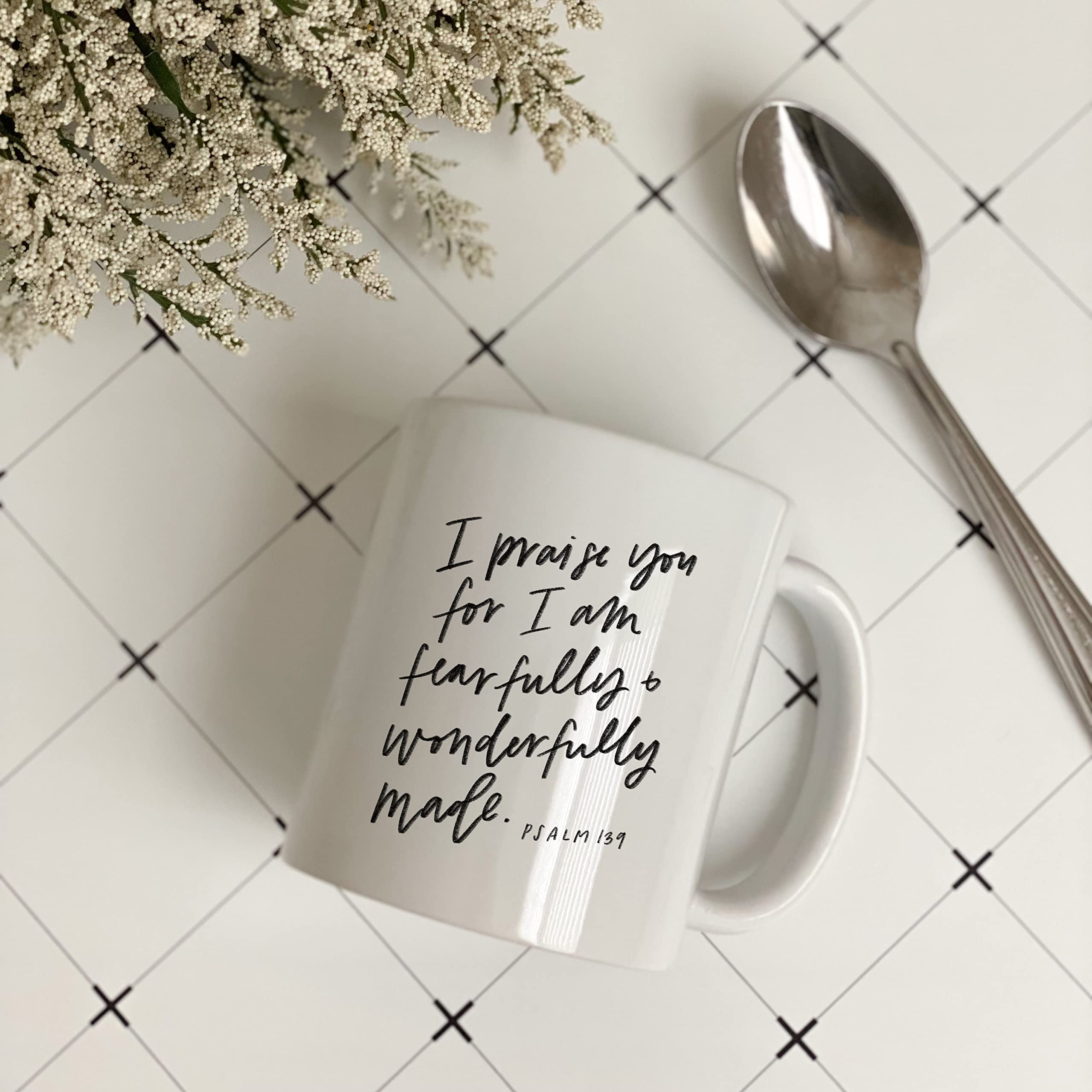 Bible Verse Coffee Mug - Christian Gift with Psalm 139 for Daily Inspiration