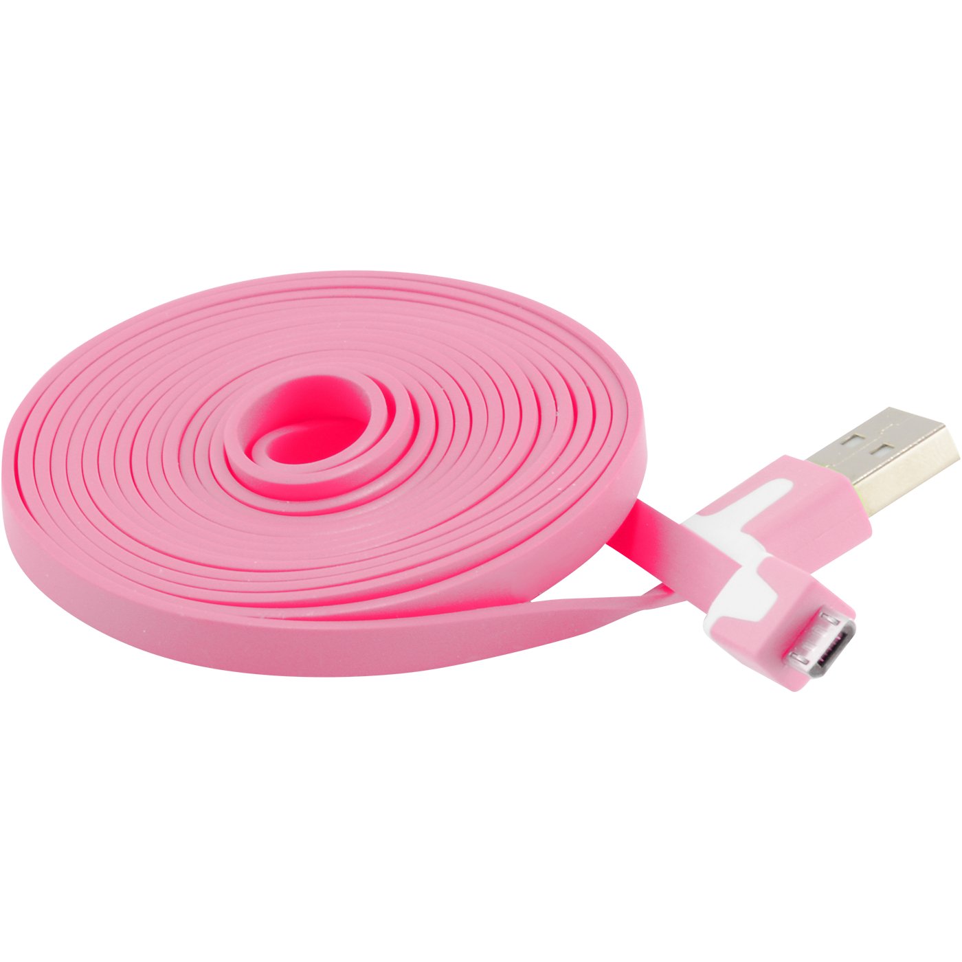 2-Pack 6FT Extra Long Flat Micro USB Charger Cable - Fast Charging & Data Sync for Samsung, Motorola, HTC, Nokia, LG (Pink) - Perfect for Home, Office, Car & Travel Use