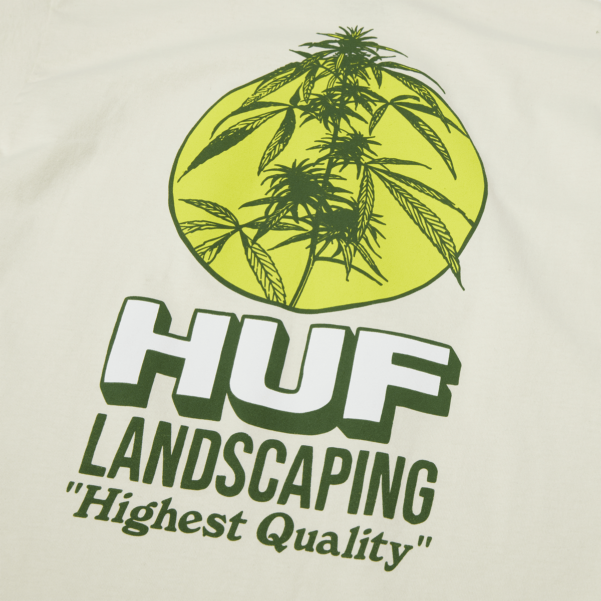 HUF HUF LANDSCAPING Short Sleeve T-Shirt in Bone Color - Casual Streetwear for Men, Perfect for Skateboarding and Urban Fashion