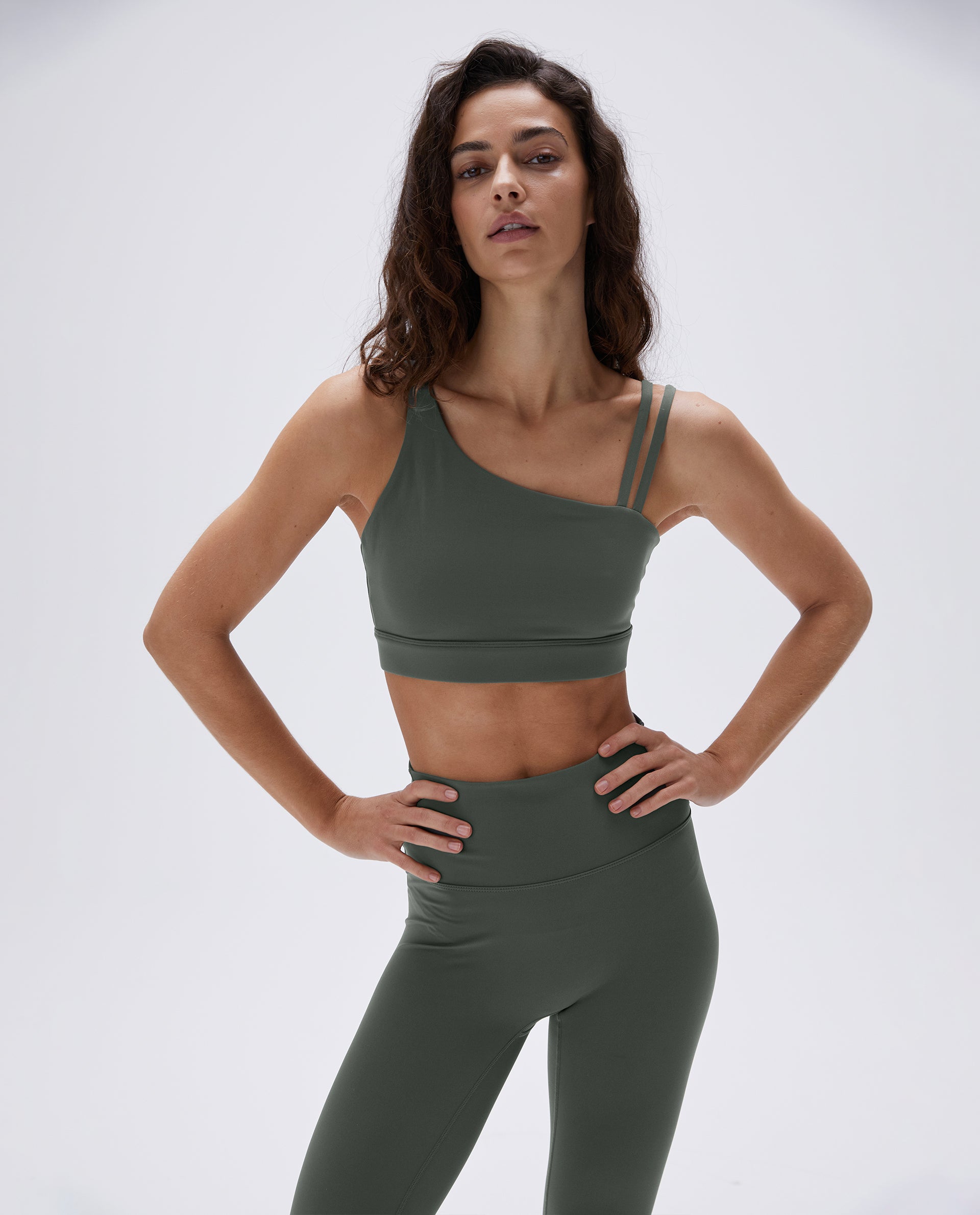 Ultimate Asymmetric Double Strap Bra - Comfortable & Sexy Sea Green Lingerie for Women | Perfect for Date Night & Special Occasions