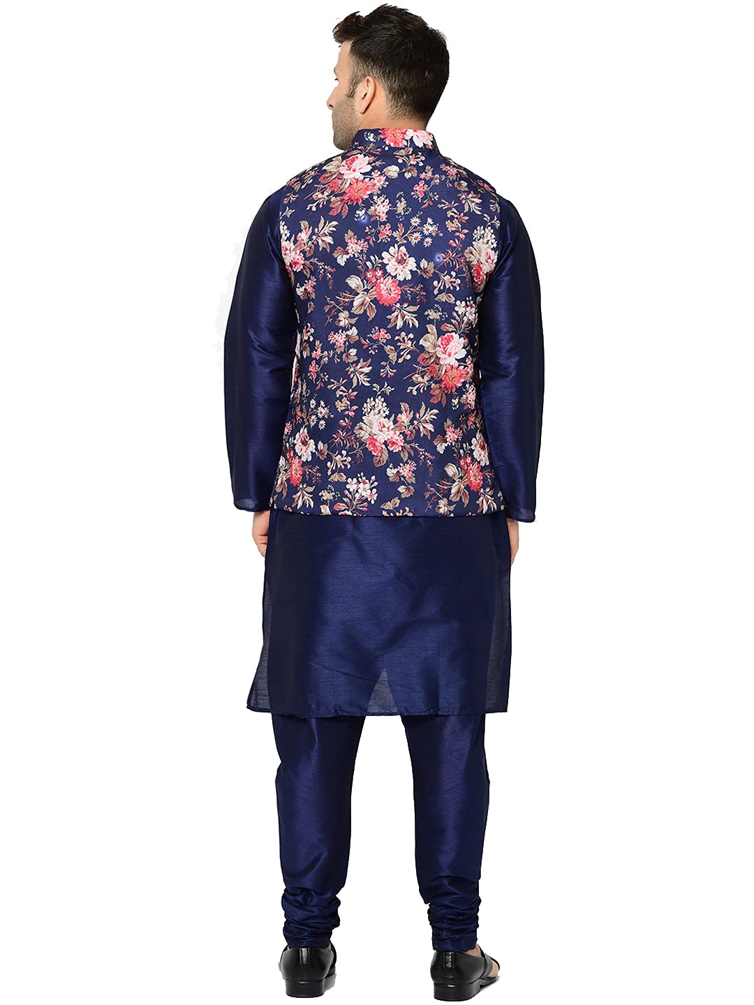 Premium Silk Kurta Pajama Set for Men - Indian Traditional Wedding Outfit with Printed Vest Coat | Elegant Ethnic Wear for Festivals, Parties & Special Occasions