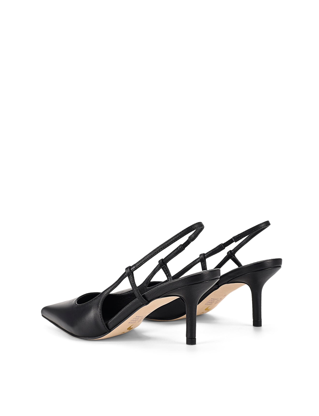 Yohana Women's Black Leather Heeled Slingback Sandals - Comfortable Dress Shoes for Work, Party & Special Occasions