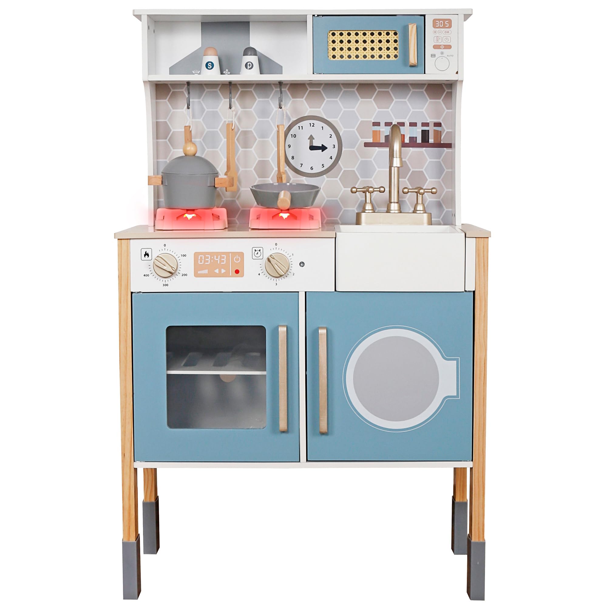 **Electronic Play Kitchen Toy Set for Kids with Light & Sounds - Pretend Cooking Stove, Cookware & Accessories - Toddler Learning Toy for Boys & Girls Ages 3+ - Perfect for Birthday & Holiday Gifts (Ideal for Role Play & Early Childhood Development)**