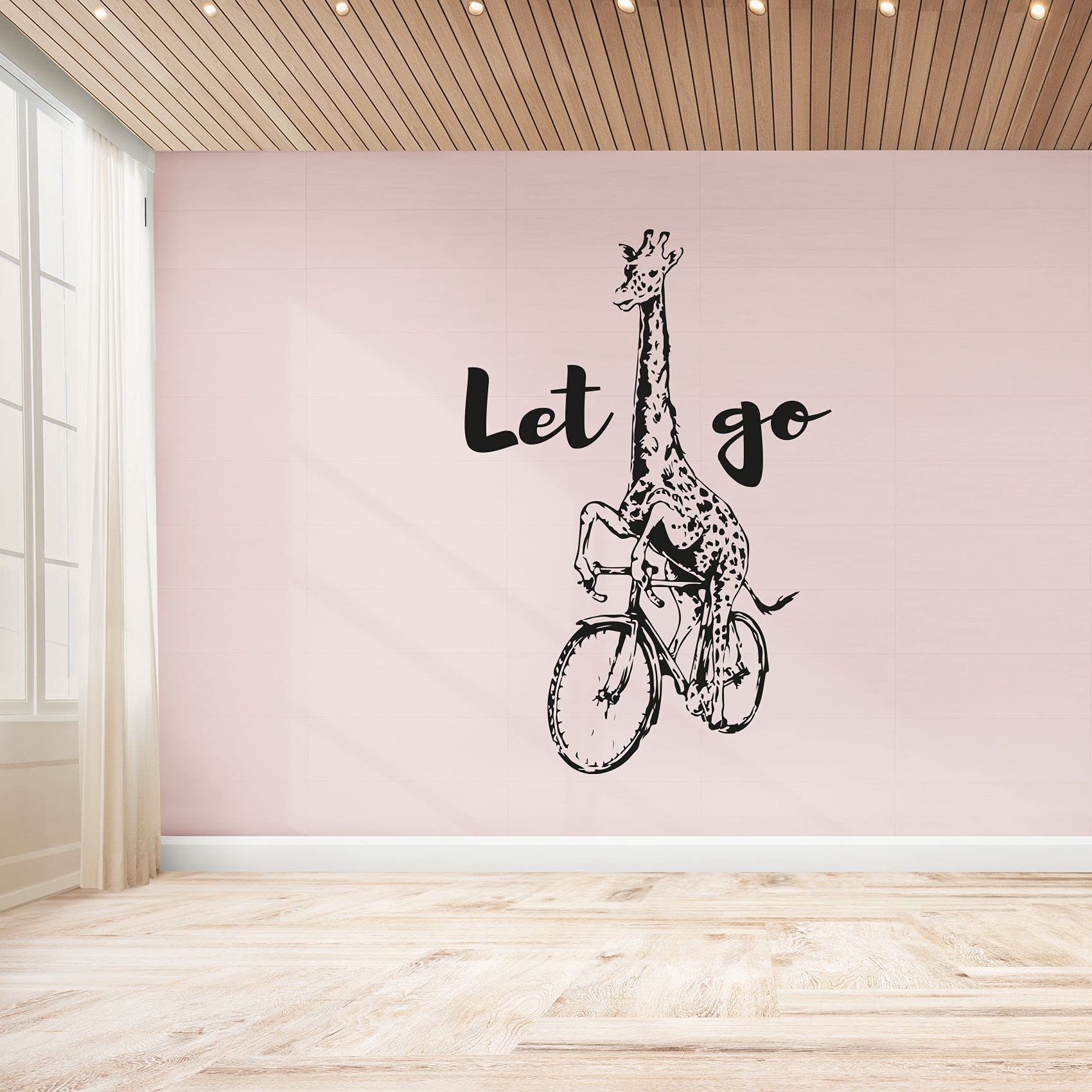 Giraffe Silhouette Wall Decal - Cute Animal Cycling Design Vinyl Sticker for Nursery, Kids Room, Study & Home Decor - 10x8 Inch - Perfect for Boys & Girls Bedroom, Playroom & Classroom Wall Art