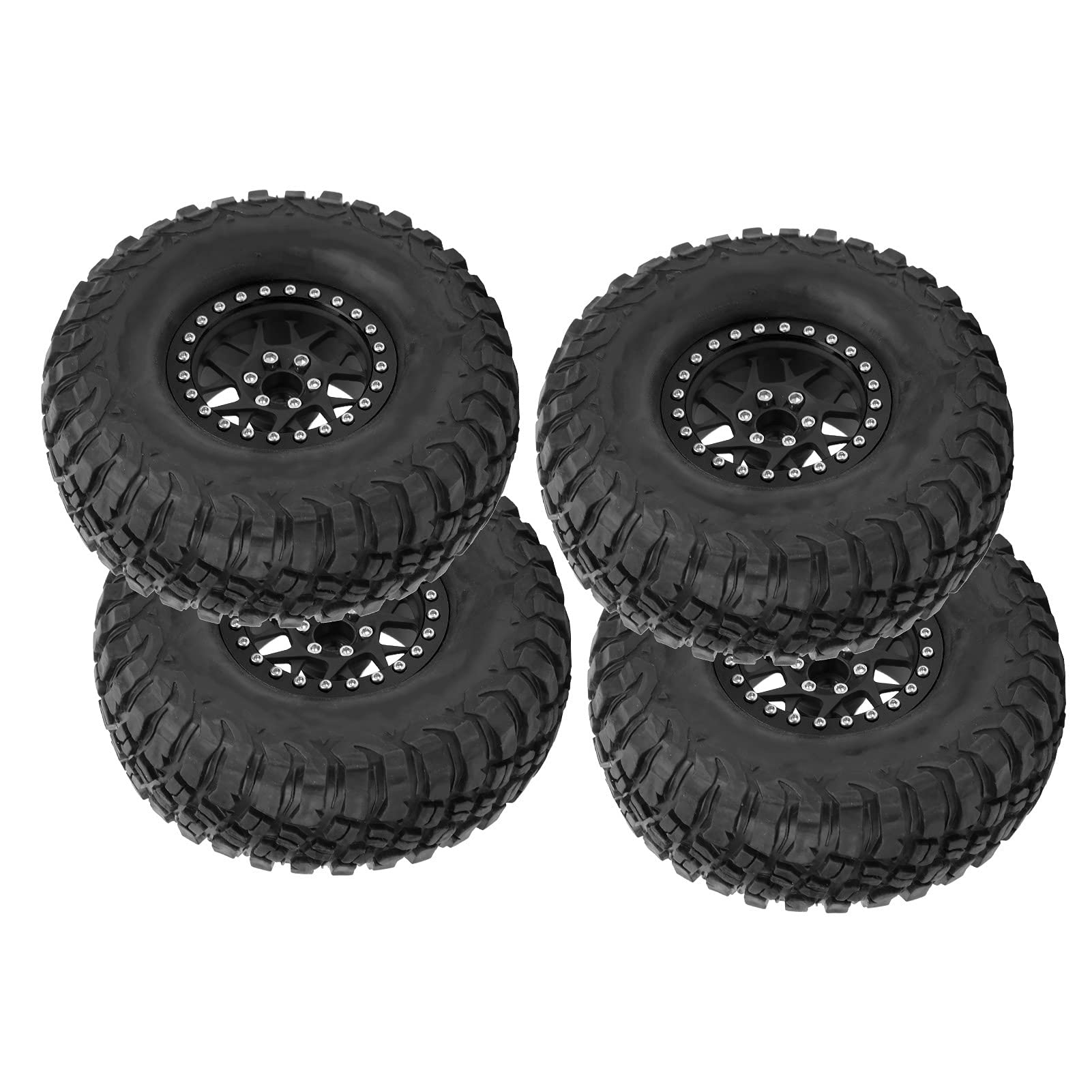 Shanrya Lightweight Portable RC Car Tires - High Performance Black Rubber Tires for 1/10 Scale RC Cars - Perfect for Off-Road Racing and RC Model Car Upgrades