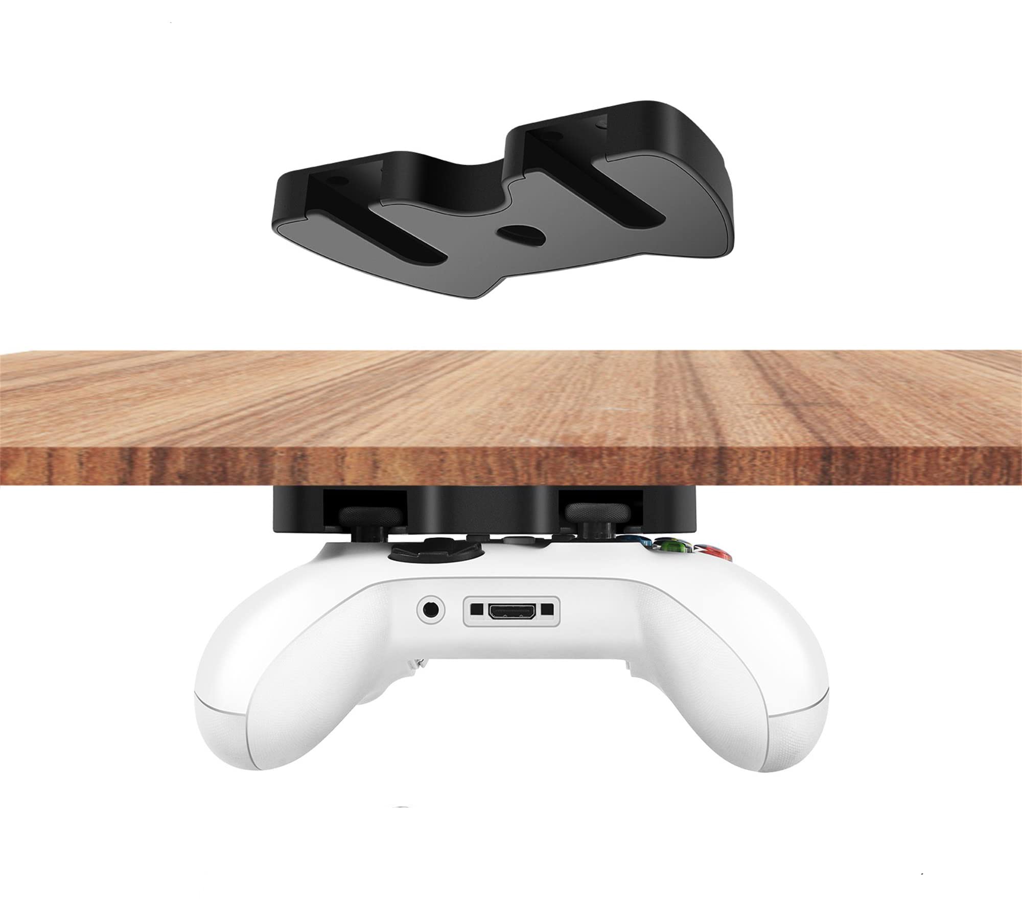 Raryars Controller Table Stand - Under Desk Mount Holder for Xbox One, Xbox Series X/S & Elite Controllers - Cable Management & Gaming Setup Organizer for Home & Office Use