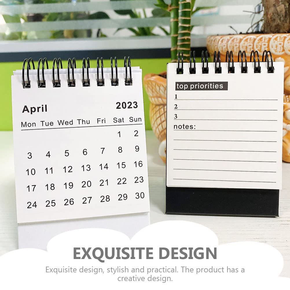 TOYANDONA 2023 Mini Desk & Wall Calendar - Standing Flip Planner for Daily Scheduling & Organization (White) | Perfect for Home, Office & School Planning