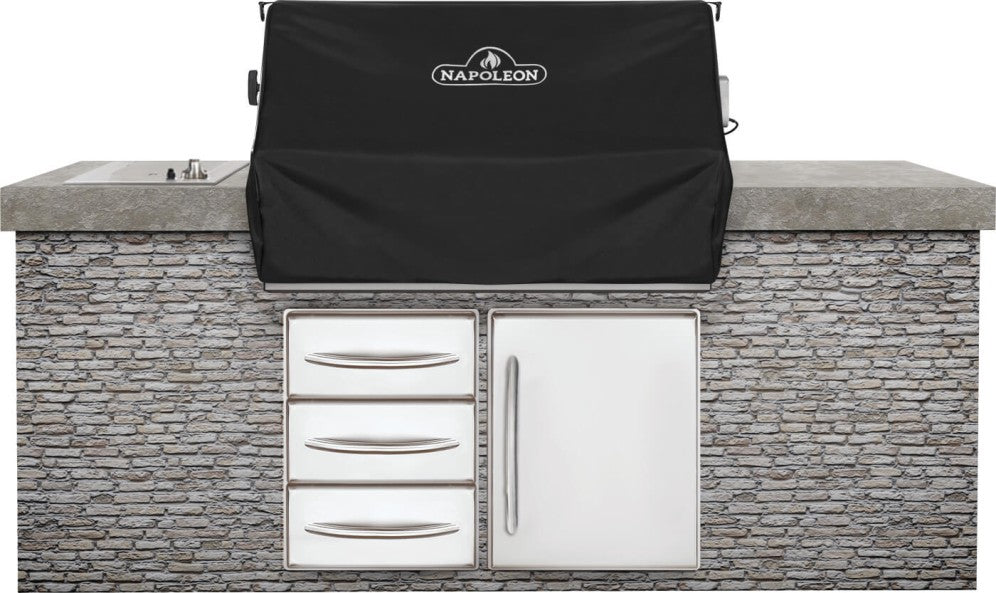 Napoleon Prestige Pro 665 Built-in Grill Cover 61666 - Premium Stainless Steel Protection for Outdoor Gas Grills - Perfect for Backyard BBQs, Patio Cooking, and Tailgating Parties