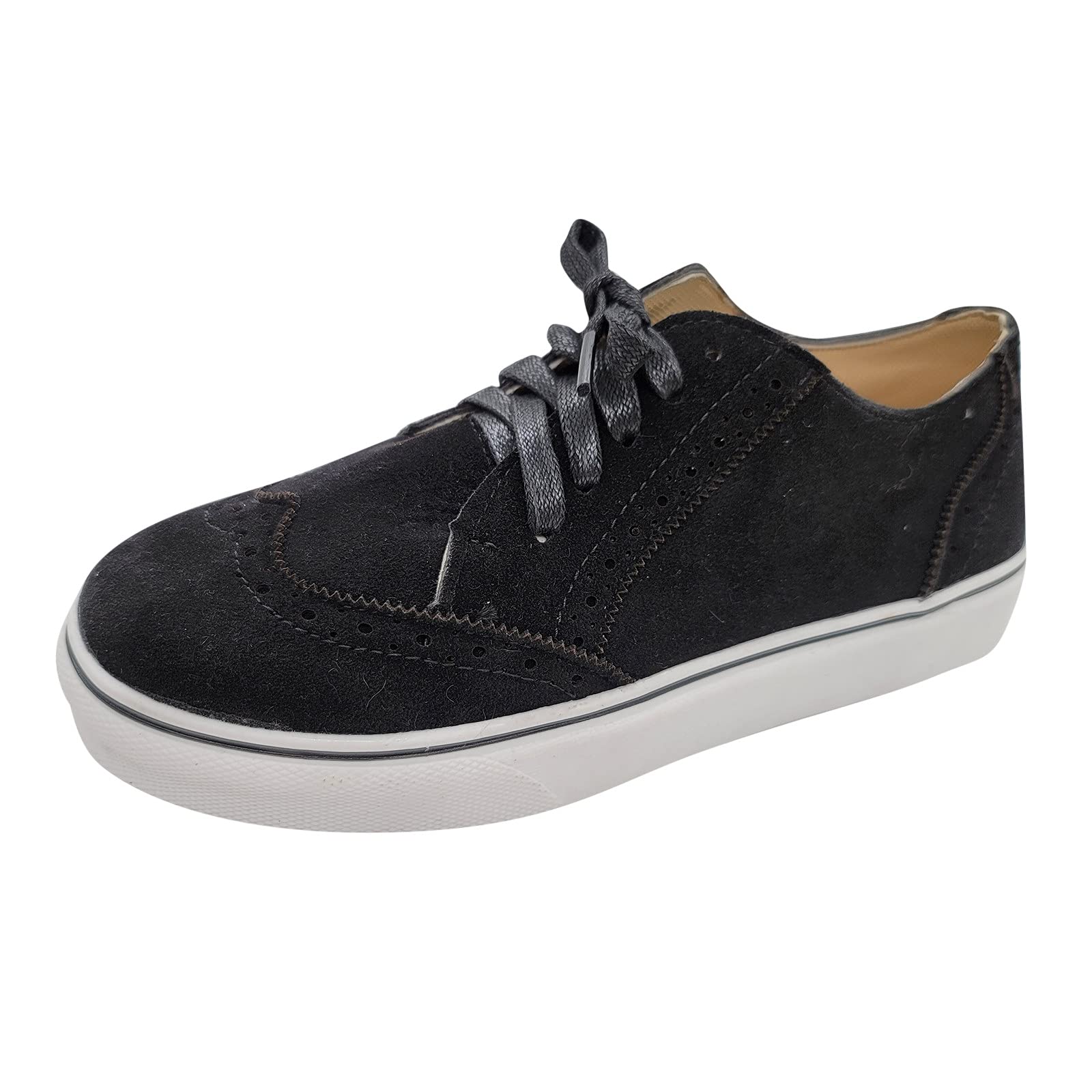 Comfy Women's Casual Flats - MOLayys Round Toe Lace-Up Flock Shoes for Everyday Wear | Perfect for Work, Walking & Daily Outfits