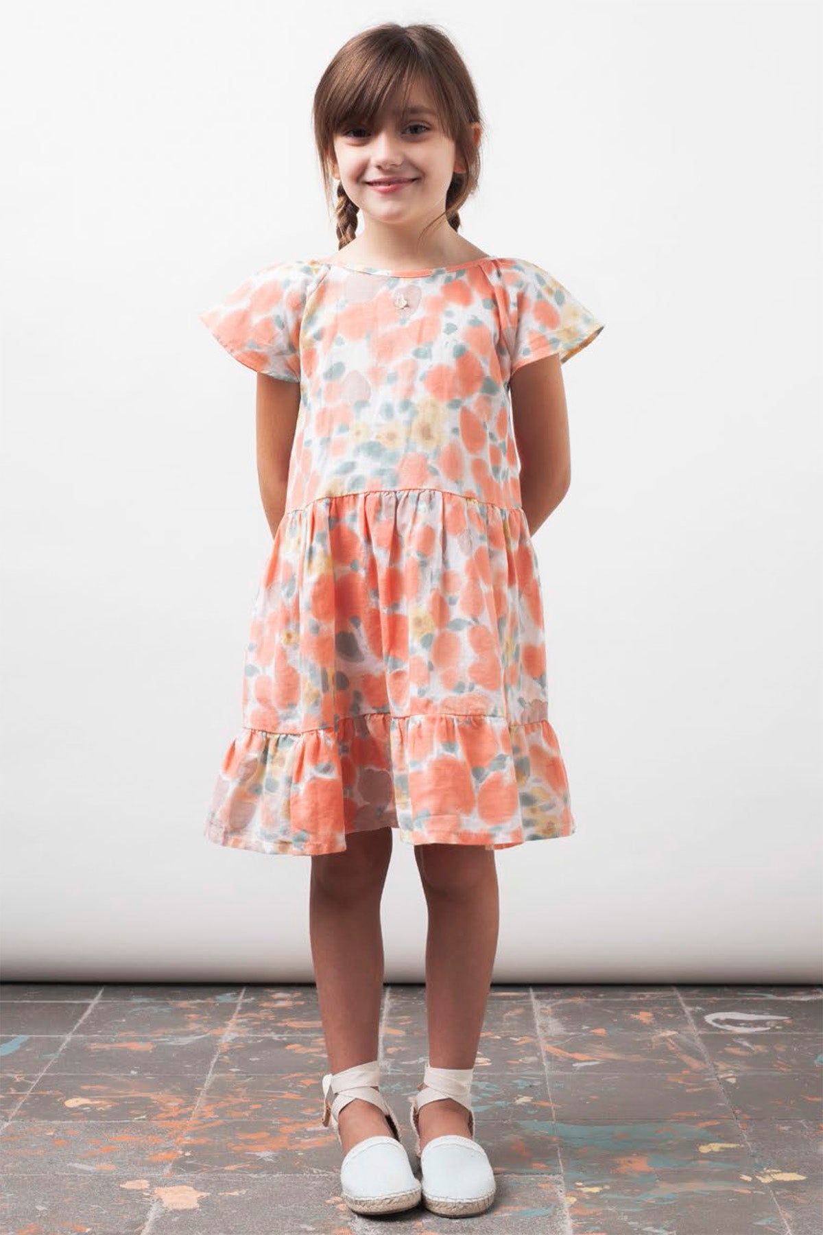 Vintage Watercolor Print Girls Dress - Floral Boho Summer Dress for Kids - Perfect for Parties, Photos & Special Occasions