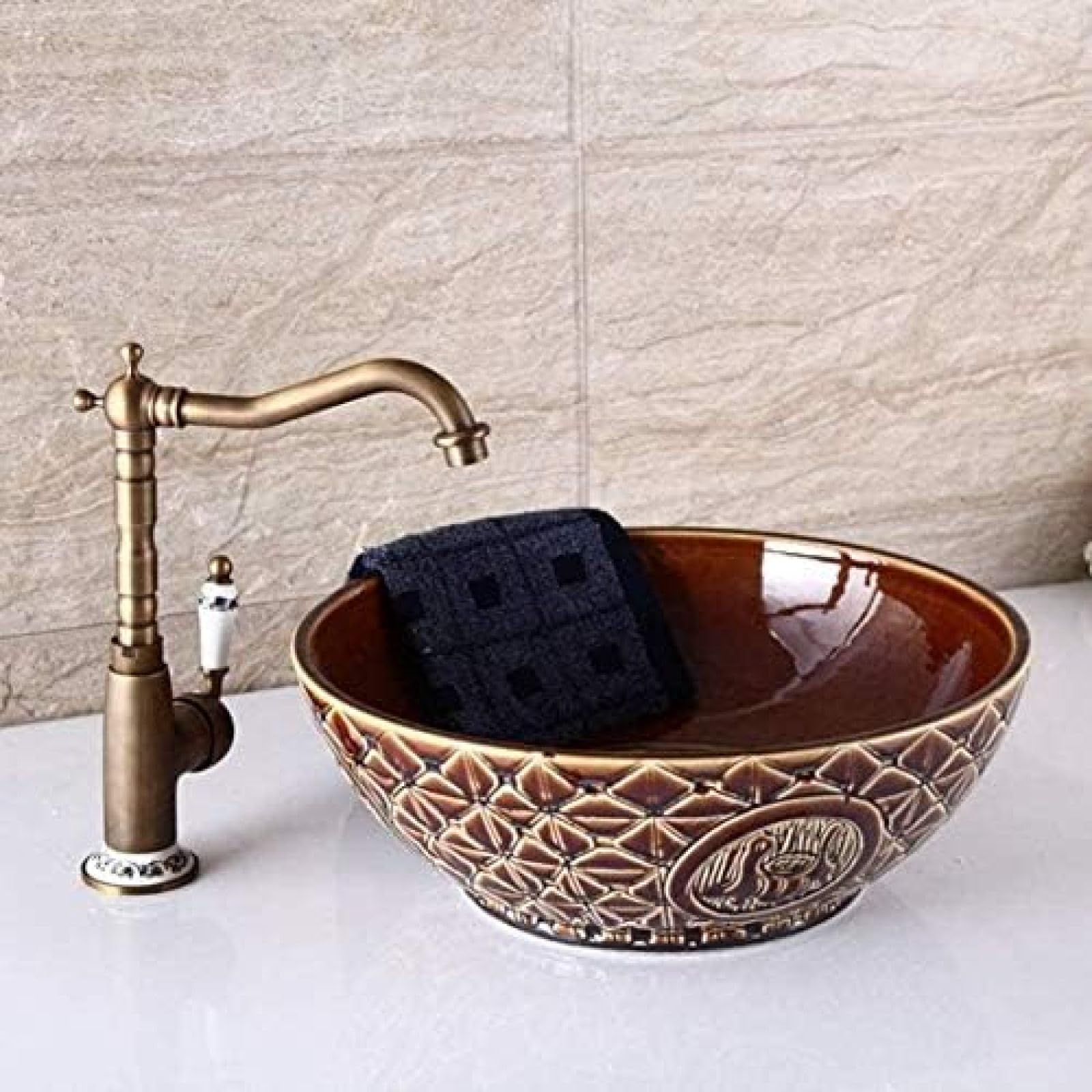 CRJUS Vintage Style Kitchen Faucet - High-Quality Brass Tap for Sink, Bathroom & Utility Room | Perfect for Farmhouse, Cottage & Retro Home Decor