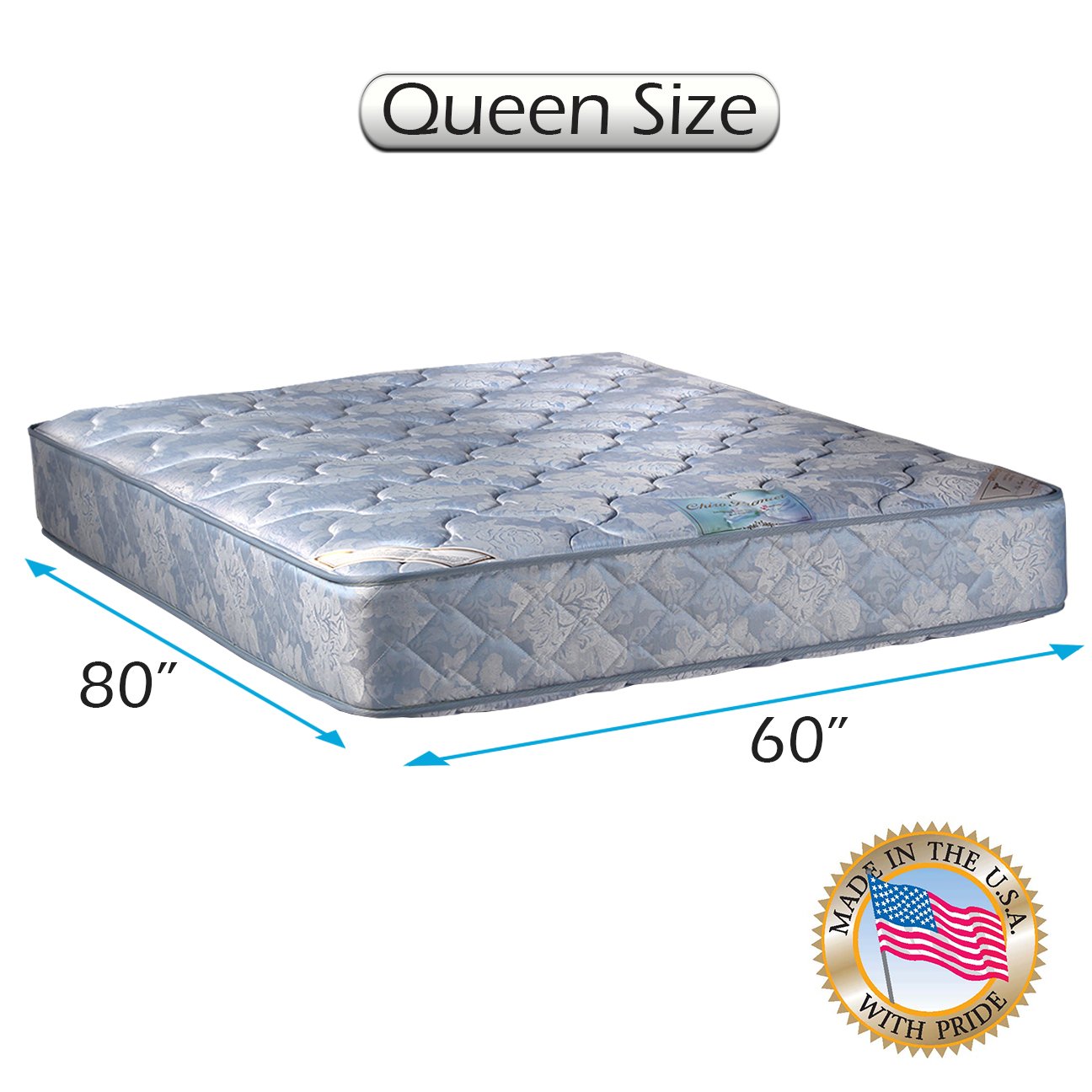 Premium Orthopedic Two-Sided Mattress with Mattress Protector - DS USA Chiro Premier Innerspring Coil Support for Long-lasting Comfort (Queen 60
