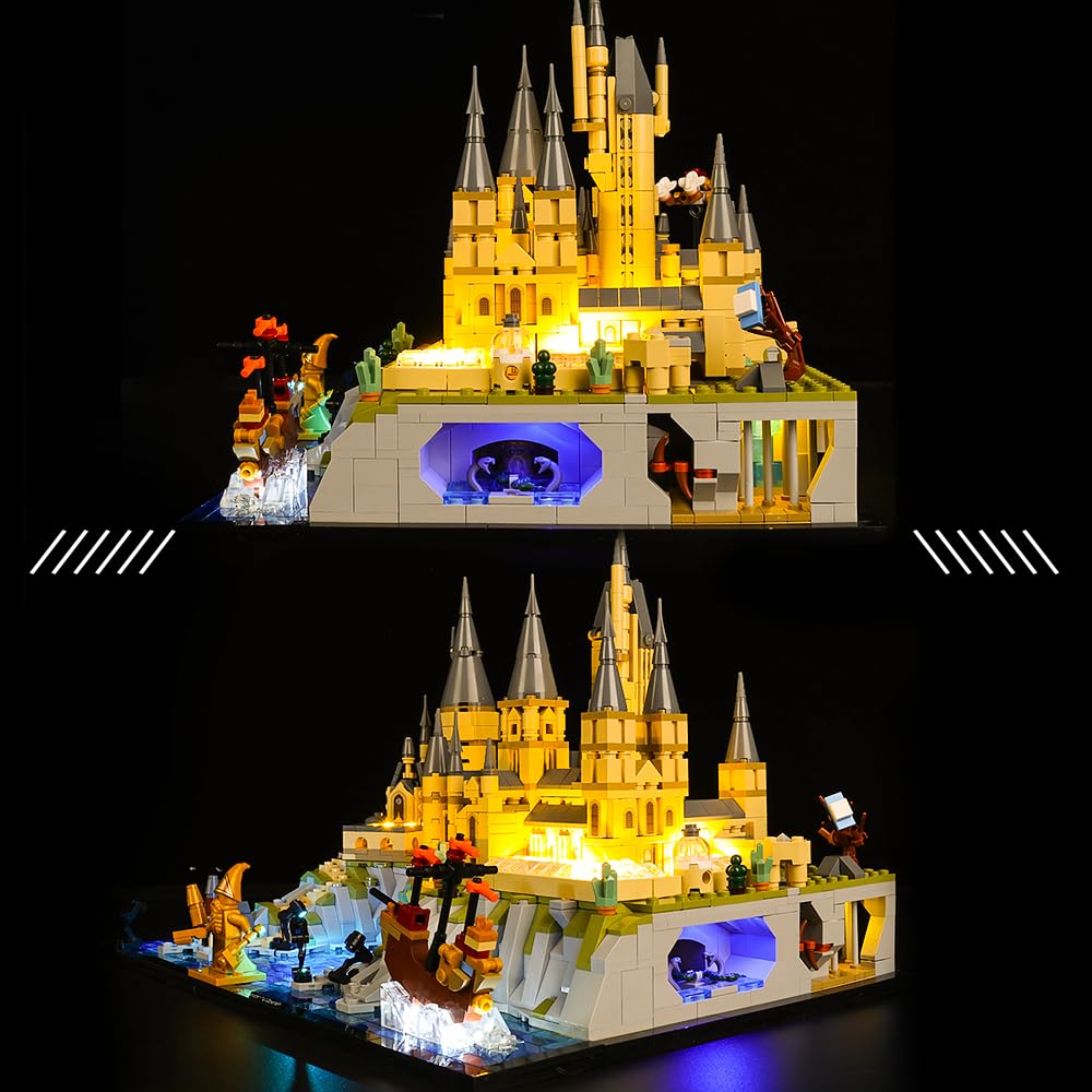 Kyglaring LED Lighting Kit for Lego 76419 Harry Potter Hogwarts Castle and Grounds - Remote Control Light Set for Building Blocks - Perfect for Display, Photography, and Nighttime Showcase