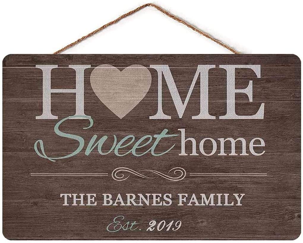 Custom Family Name Wood Sign - Personalized Sweet Home Wall Decor for Indoor & Outdoor - Perfect for Living Room, Bedroom, Porch & Garden Decorations
