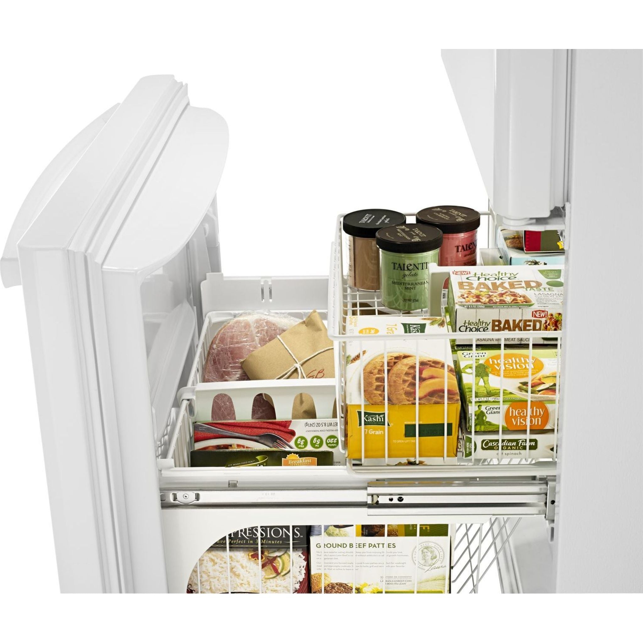 Amana ABB2224BRW 24-Inch Bottom Mount Refrigerator in White - Energy Efficient, Spacious Design for Kitchens, Apartments & Small Spaces