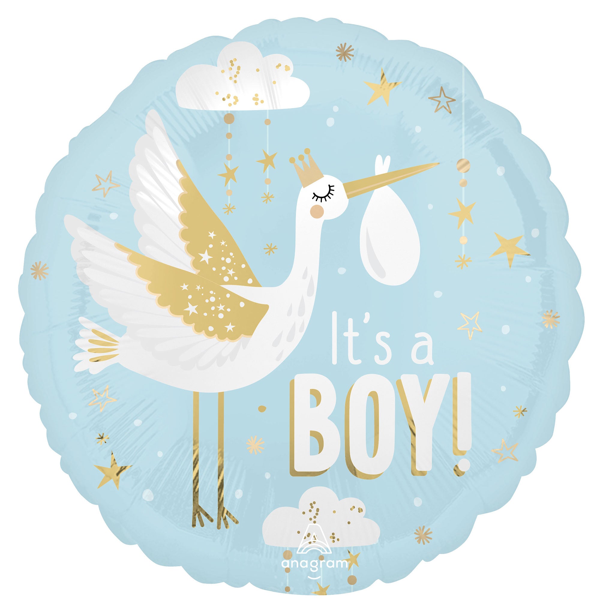 45cm XL Special Delivery Baby Boy Foil Balloon - Gender Reveal, Baby Shower & Newborn Celebration Decorations