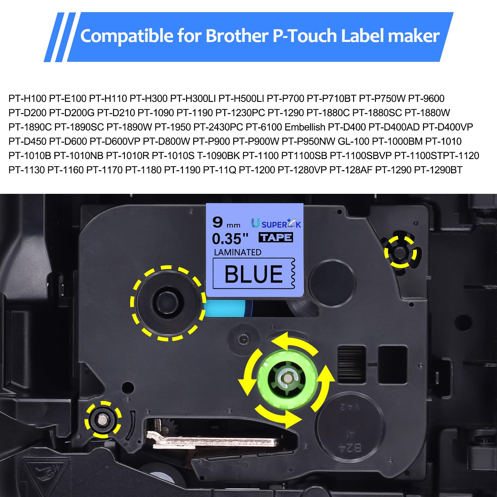 Brother TZ521 TZe521 TZ-521 TZe521 Compatible Label Tape - 0.35