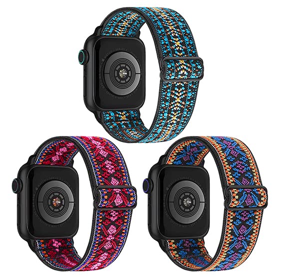 Doozx Stretchy Nylon Solo Loop Bands for Apple Watch 38mm 40mm 41mm 42mm 44mm 45mm 49mm - Adjustable Elastic Braided Strap Compatible with iWatch Series Ultra/8/7/6/5/4/3/2/1/SE - Perfect for Workouts, Running & Everyday Wear for Men & Women